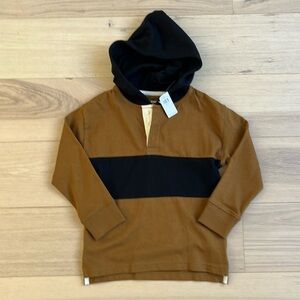 NWT Old Navy Boys Hooded Henley Shirt Size XS / 5 in Brown & Black